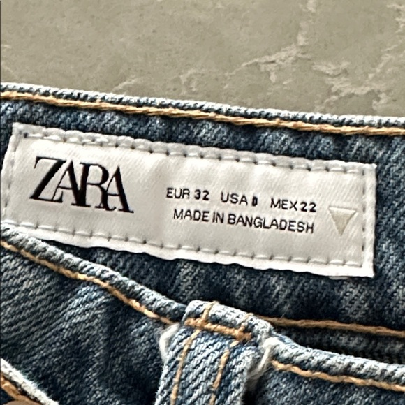Zara jeans with skinny denim belt size 0 or 32 - Picture 2 of 8